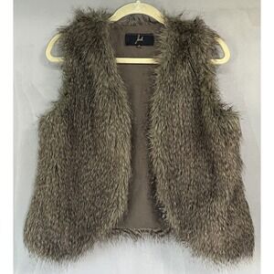 Women's JACK Faux‎ Fur Vest Size Medium Brown